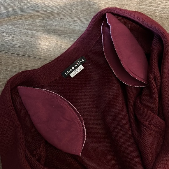 ☀Theomiles wool blend Cardigan Sweater Fleur de Lis Size M - Picture 11 of 12